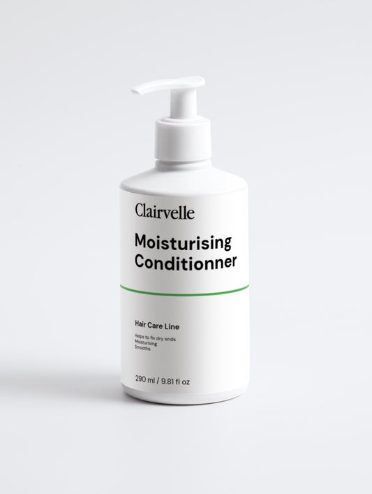 Clairvelle moisturising conditioner bottle on a white background